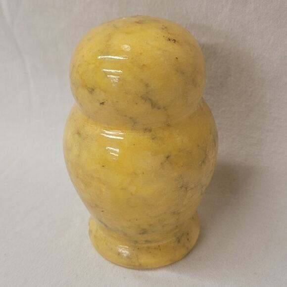 Alabaster Carved Owl Figurine MCM Gold - Picture 2 of 2